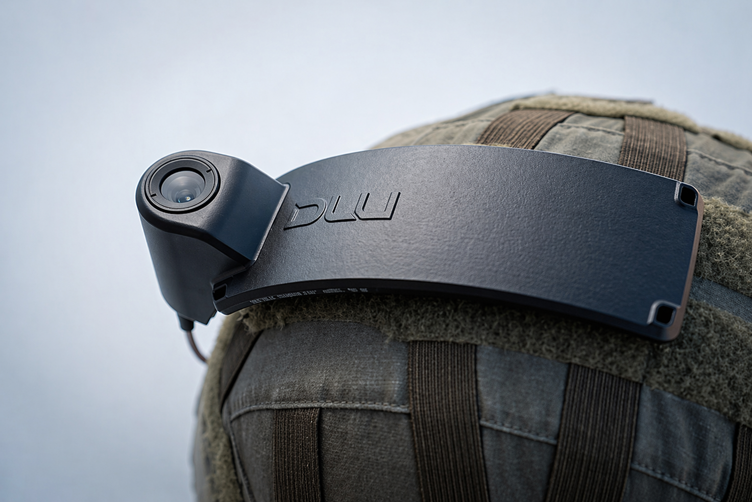 DLU Thermal variant with thermal camera module mounted on a tactical helmet